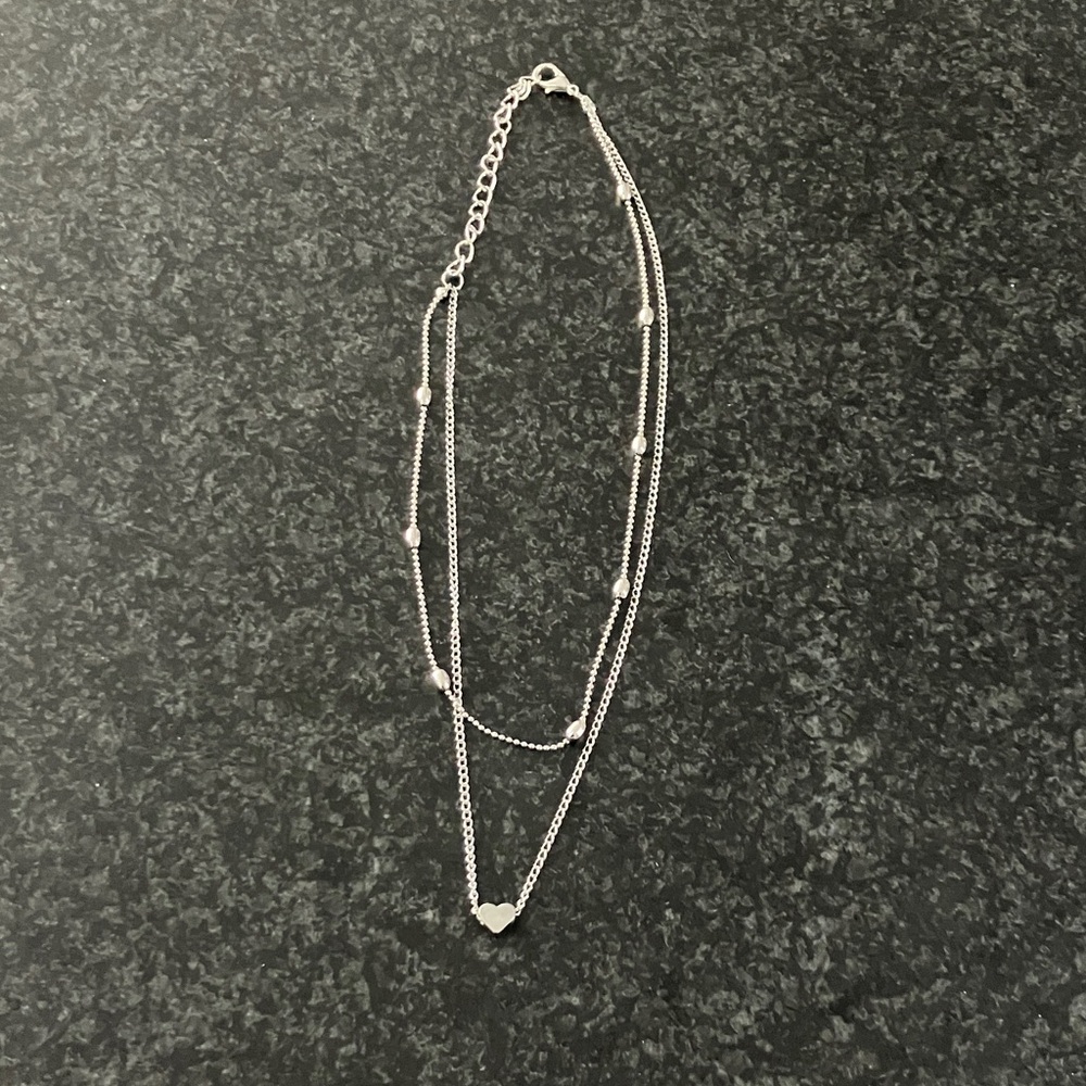 Heart and Bead Double Necklace